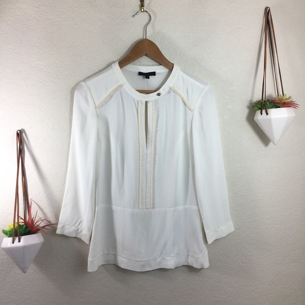Belstaff England ivory cream peplum blouse